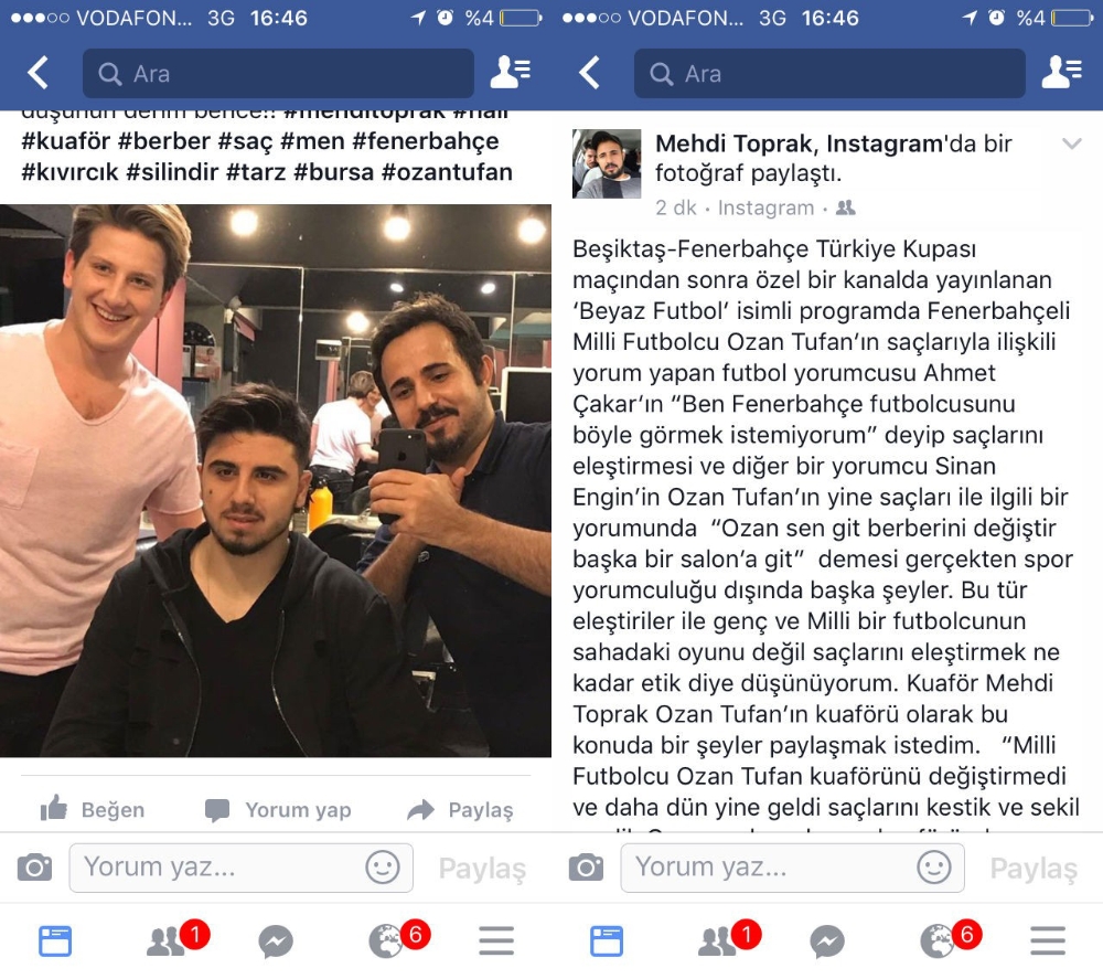 Ozan Tufan’ın kuaföründen Ahmet Çakar ve Sinan Engin’e cevap